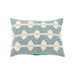 Outlet Kirklands Home Teal Heathered Embroidered Diamond Throw Pillow