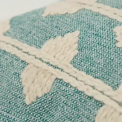 Outlet Kirklands Home Teal Heathered Embroidered Diamond Throw Pillow