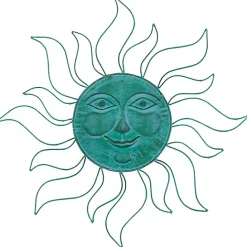 Best Kirklands Home Teal Metal Sun Face Wall Plaque Blue
