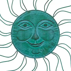 Best Kirklands Home Teal Metal Sun Face Wall Plaque Blue