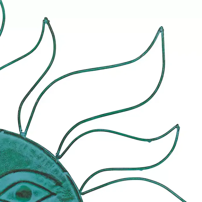 Best Kirklands Home Teal Metal Sun Face Wall Plaque Blue