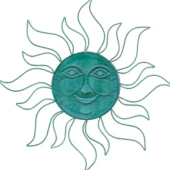 Best Kirklands Home Teal Metal Sun Face Wall Plaque Blue