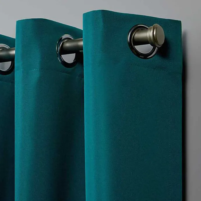 Sale Kirklands Home Teal Nicole Outdoor Curtain Panel Set, 108 in. Blue