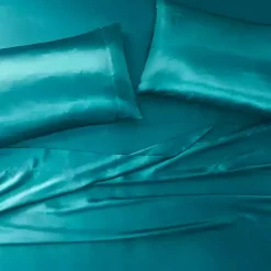 Discount Kirklands Home Teal Satin King 2-pc. Pillow Case Set Blue
