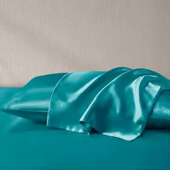 Discount Kirklands Home Teal Satin King 2-pc. Pillow Case Set Blue