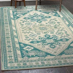 Sale Kirklands Home Teal Seraz Washable Area Rug, 5x7