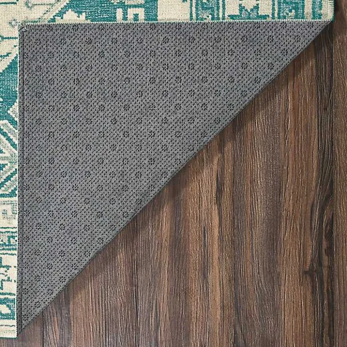 Sale Kirklands Home Teal Seraz Washable Area Rug, 5x7