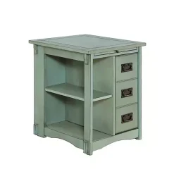 Best Kirklands Home Teal Wood Parnell Storage Accent Table