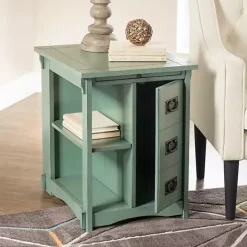 Best Kirklands Home Teal Wood Parnell Storage Accent Table