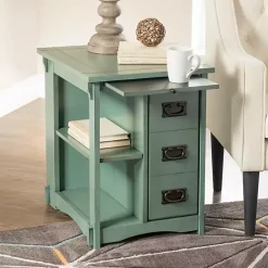 Best Kirklands Home Teal Wood Parnell Storage Accent Table