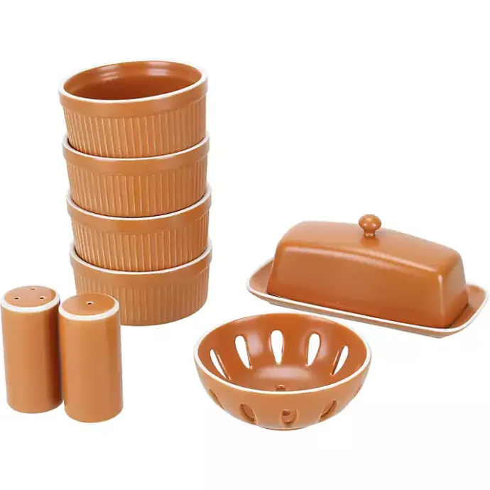 Sale Kirklands Home Tempo Terracotta 7-pc. Countertop Accessory Set Brown