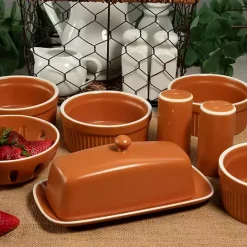 Sale Kirklands Home Tempo Terracotta 7-pc. Countertop Accessory Set Brown