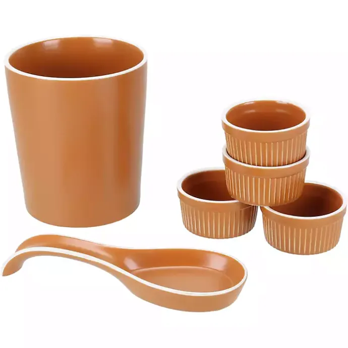 Sale Kirklands Home Tempo Terracotta 6-pc. Countertop Accessory Set Brown