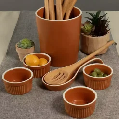 Sale Kirklands Home Tempo Terracotta 6-pc. Countertop Accessory Set Brown