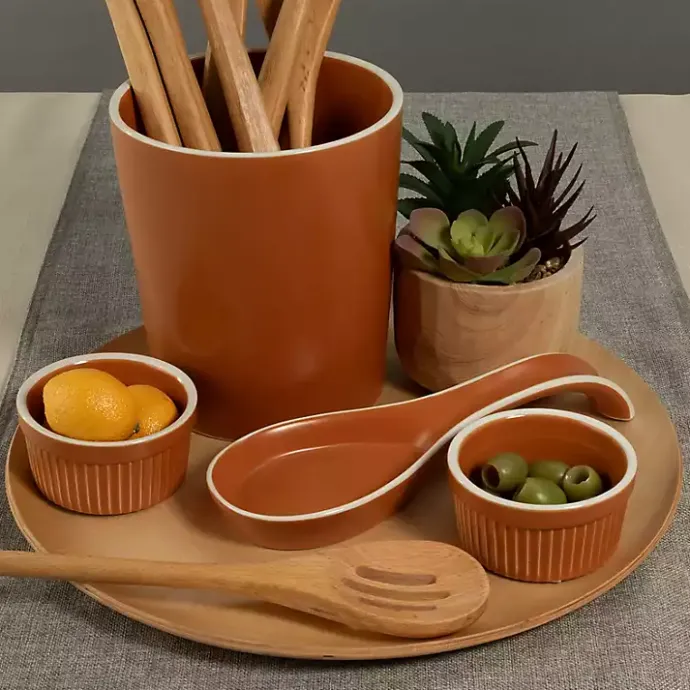 Sale Kirklands Home Tempo Terracotta 6-pc. Countertop Accessory Set Brown