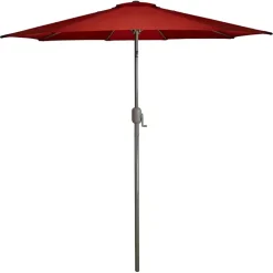 Outlet Kirklands Home Terracotta 8 ft. Hand Crank Tilt Umbrella Red