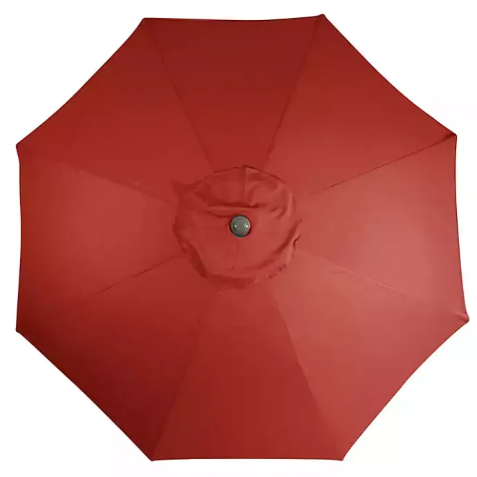 Outlet Kirklands Home Terracotta 8 ft. Hand Crank Tilt Umbrella Red