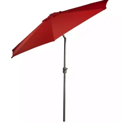 Outlet Kirklands Home Terracotta 8 ft. Hand Crank Tilt Umbrella Red