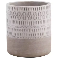 Discount Kirklands Home Terracotta Etched Boho Utensil Crock Tan