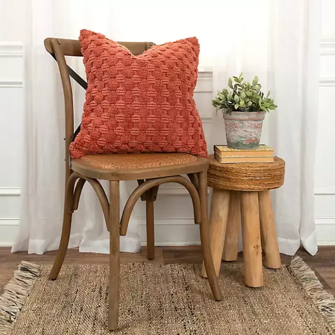 Sale Kirklands Home Terracotta Looped Cotton Throw Pillow Orange