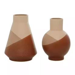 Clearance Kirklands Home Terracotta Modern Ceramic Vases, Set of 2