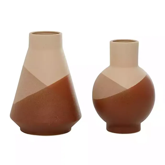Clearance Kirklands Home Terracotta Modern Ceramic Vases, Set of 2