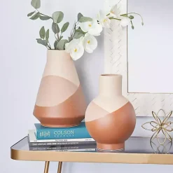 Clearance Kirklands Home Terracotta Modern Ceramic Vases, Set of 2