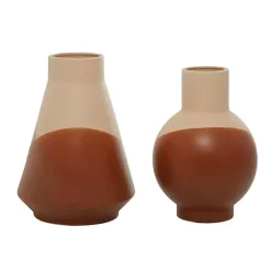 Clearance Kirklands Home Terracotta Modern Ceramic Vases, Set of 2