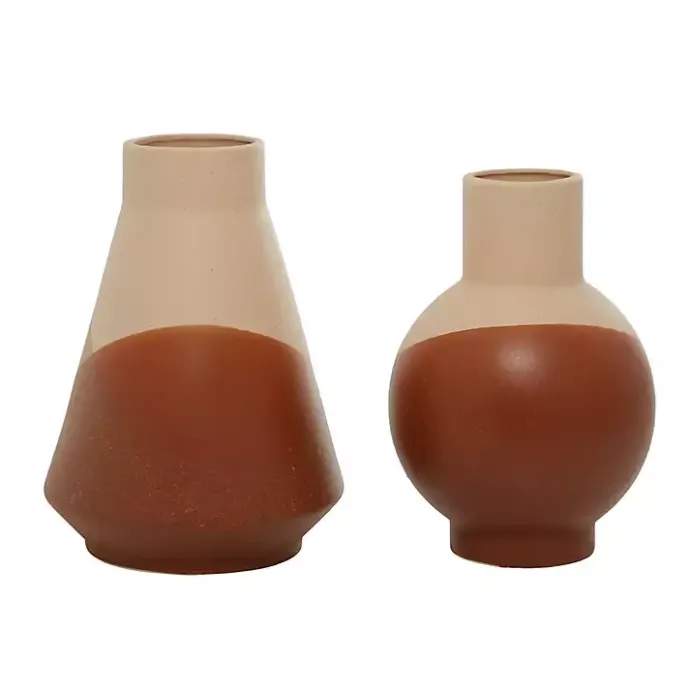 Clearance Kirklands Home Terracotta Modern Ceramic Vases, Set of 2