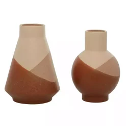 Clearance Kirklands Home Terracotta Modern Ceramic Vases, Set of 2