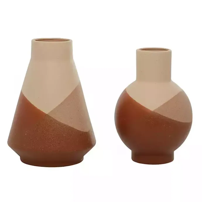 Clearance Kirklands Home Terracotta Modern Ceramic Vases, Set of 2