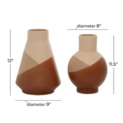 Clearance Kirklands Home Terracotta Modern Ceramic Vases, Set of 2