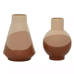 Clearance Kirklands Home Terracotta Modern Ceramic Vases, Set of 2