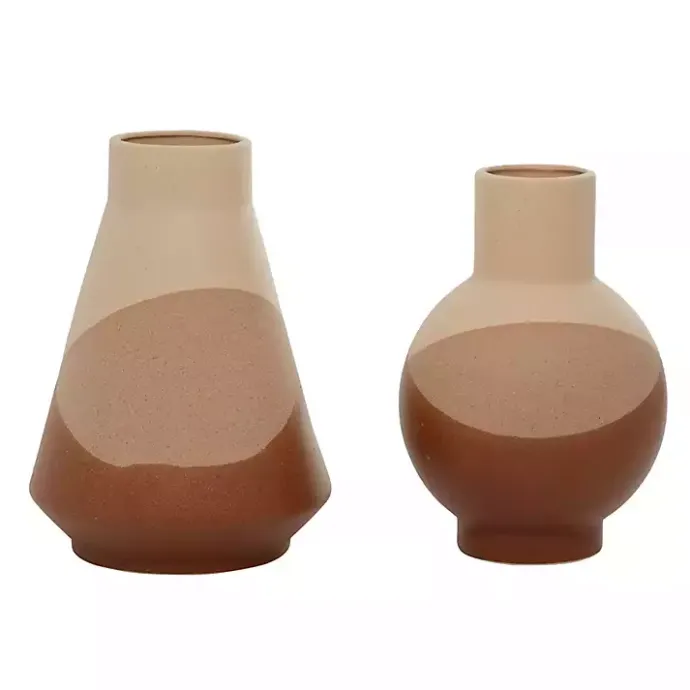 Clearance Kirklands Home Terracotta Modern Ceramic Vases, Set of 2