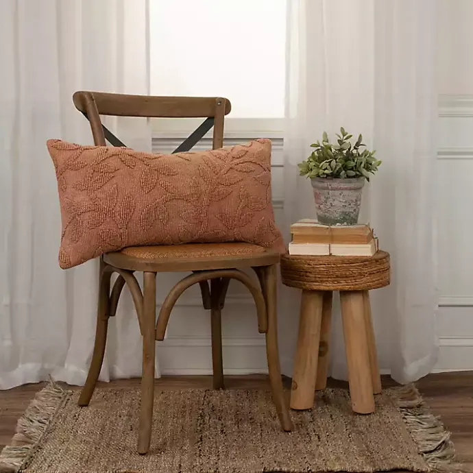 Best Kirklands Home Terracotta Stonewash Botanical Pillow Pink