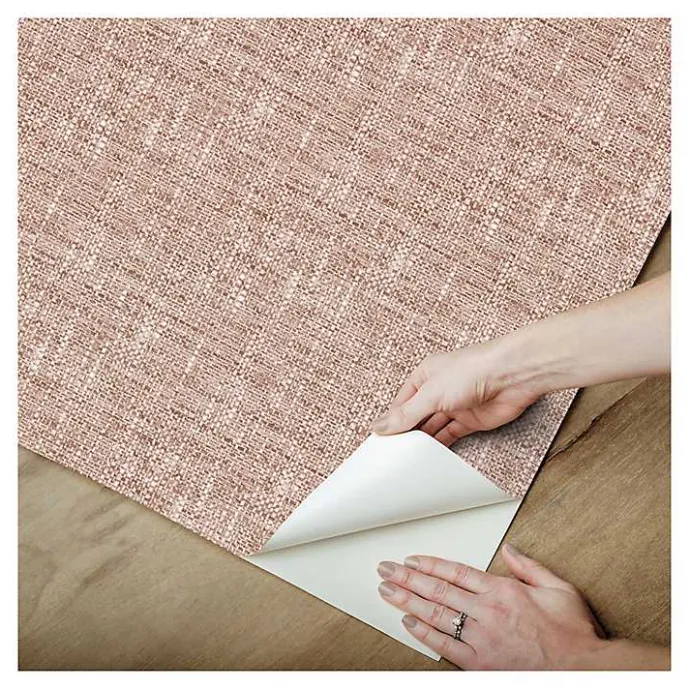 Outlet Kirklands Home Terracotta Textu Poplin Peel & Stick Wallpaper Red