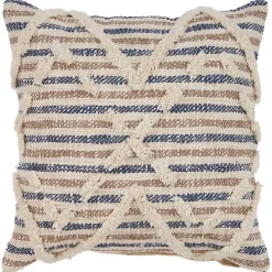 Sale Kirklands Home Textured Blue Stripe Pillow
