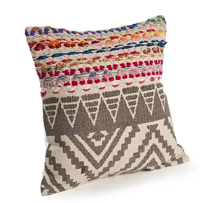 Hot Kirklands Home Textured Geometric Boho Pillow Multi