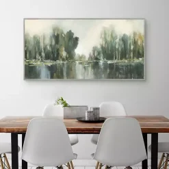 Best Kirklands Home Textured Treeline Framed Canvas Art Print Green