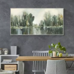 Best Kirklands Home Textured Treeline Framed Canvas Art Print Green