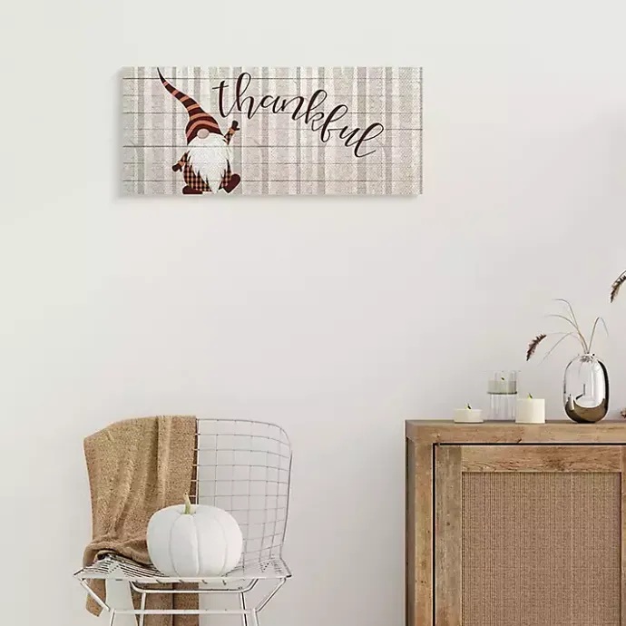 Outlet Kirklands Home Thankful Gnome Canvas Wall Art