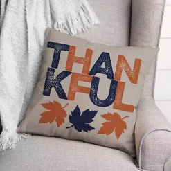 Sale Kirklands Home Thankful Leaves Pillow Tan