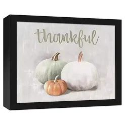 Best Kirklands Home Thankful Pumpkins Framed Canvas Art Print Gray
