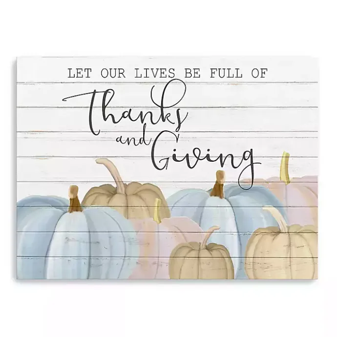 Outlet Kirklands Home Thanksgiving Pastel Pumpkins Canvas Art Print White