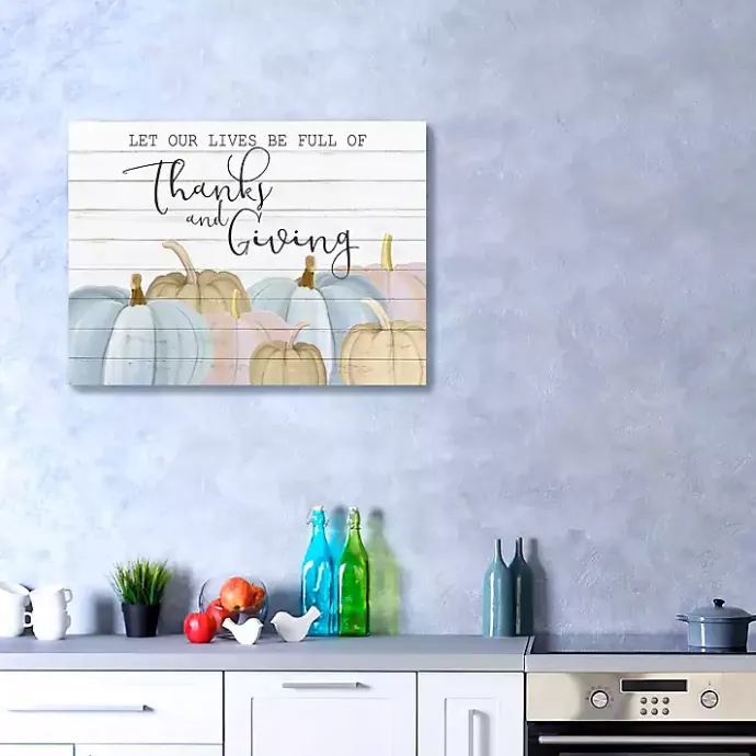 Outlet Kirklands Home Thanksgiving Pastel Pumpkins Canvas Art Print White