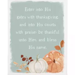 Best Kirklands Home Thanksgiving Verse Canvas Wall Plaque Blue