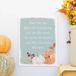 Best Kirklands Home Thanksgiving Verse Canvas Wall Plaque Blue