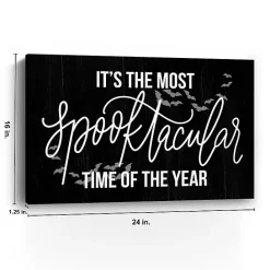 Outlet Kirklands Home The Most Spooktacular Time Canvas Wall Plaque Black