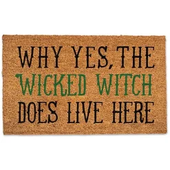 Sale Kirklands Home The Wicked Witch Lives Here Halloween Doormat Green