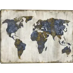 Hot Kirklands Home The World I Canvas Art Print Blue